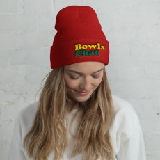 Cuffed Beanie with Embroidered BowlsChat Name